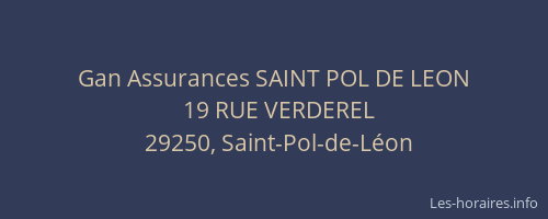 Gan Assurances SAINT POL DE LEON