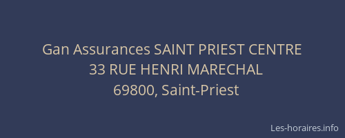 Gan Assurances SAINT PRIEST CENTRE