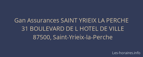 Gan Assurances SAINT YRIEIX LA PERCHE