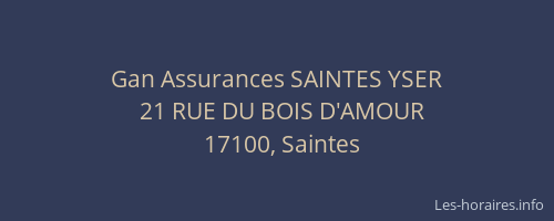 Gan Assurances SAINTES YSER