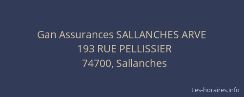 Gan Assurances SALLANCHES ARVE