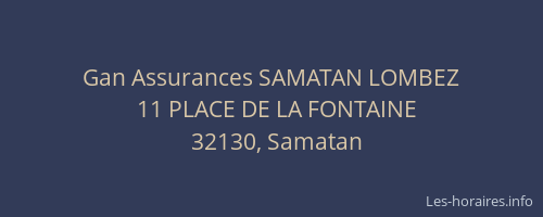 Gan Assurances SAMATAN LOMBEZ