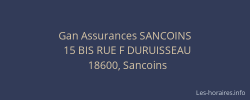 Gan Assurances SANCOINS