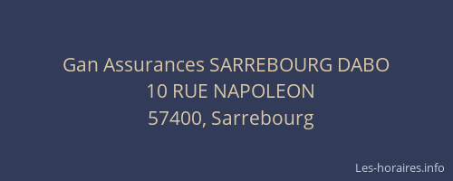 Gan Assurances SARREBOURG DABO