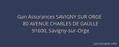Gan Assurances SAVIGNY SUR ORGE