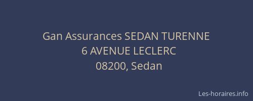 Gan Assurances SEDAN TURENNE