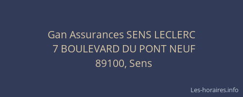 Gan Assurances SENS LECLERC
