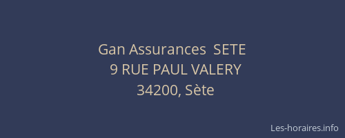 Gan Assurances  SETE
