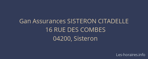 Gan Assurances SISTERON CITADELLE