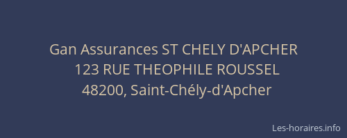 Gan Assurances ST CHELY D'APCHER