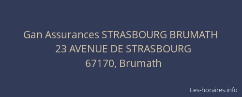 Gan Assurances STRASBOURG BRUMATH
