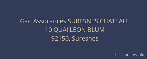 Gan Assurances SURESNES CHATEAU