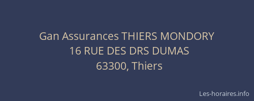 Gan Assurances THIERS MONDORY