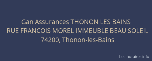 Gan Assurances THONON LES BAINS