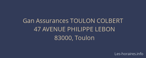 Gan Assurances TOULON COLBERT