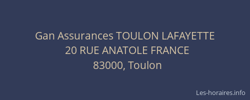 Gan Assurances TOULON LAFAYETTE