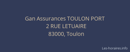 Gan Assurances TOULON PORT