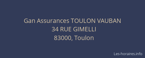 Gan Assurances TOULON VAUBAN