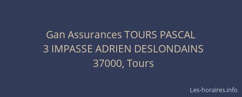 Gan Assurances TOURS PASCAL