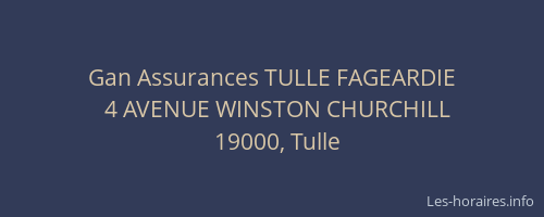 Gan Assurances TULLE FAGEARDIE