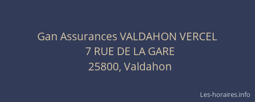 Gan Assurances VALDAHON VERCEL