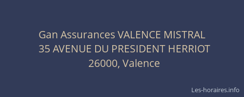 Gan Assurances VALENCE MISTRAL