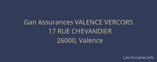 Gan Assurances VALENCE VERCORS
