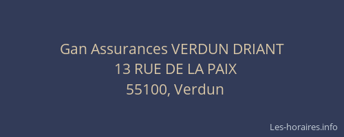 Gan Assurances VERDUN DRIANT