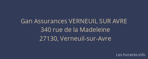 Gan Assurances VERNEUIL SUR AVRE