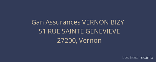 Gan Assurances VERNON BIZY
