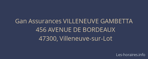Gan Assurances VILLENEUVE GAMBETTA