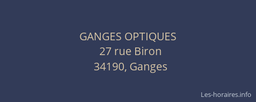 GANGES OPTIQUES