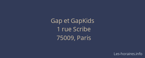 Gap et GapKids