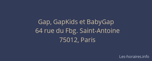 Gap, GapKids et BabyGap