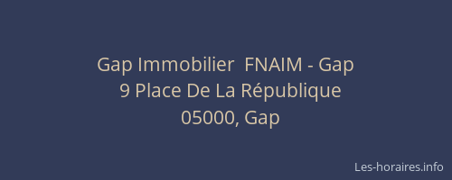 Gap Immobilier  FNAIM - Gap