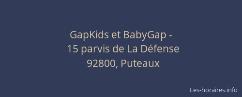 GapKids et BabyGap -