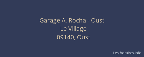 Garage A. Rocha - Oust