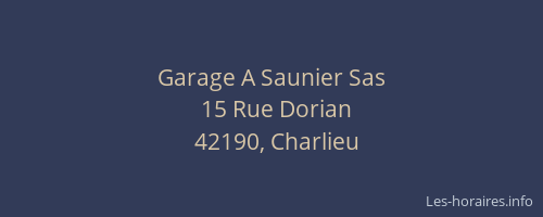 Garage A Saunier Sas