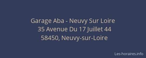Garage Aba - Neuvy Sur Loire