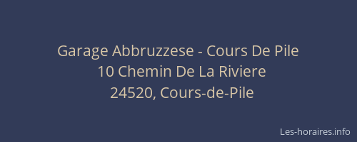 Garage Abbruzzese - Cours De Pile