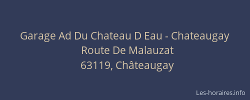 Garage Ad Du Chateau D Eau - Chateaugay