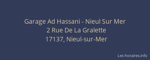 Garage Ad Hassani - Nieul Sur Mer
