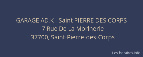 GARAGE AD.K - Saint PIERRE DES CORPS