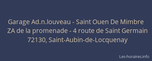 Garage Ad.n.louveau - Saint Ouen De Mimbre