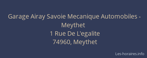 Garage Airay Savoie Mecanique Automobiles - Meythet