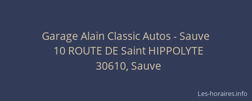 Garage Alain Classic Autos - Sauve