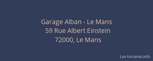Garage Alban - Le Mans