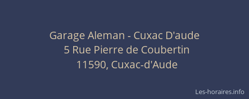 Garage Aleman - Cuxac D'aude