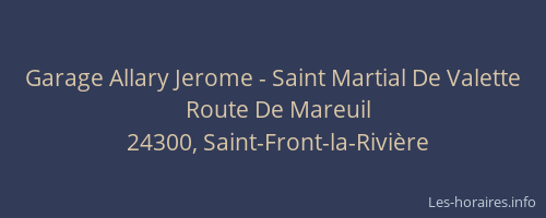 Garage Allary Jerome - Saint Martial De Valette