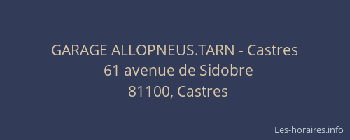 GARAGE ALLOPNEUS.TARN - Castres